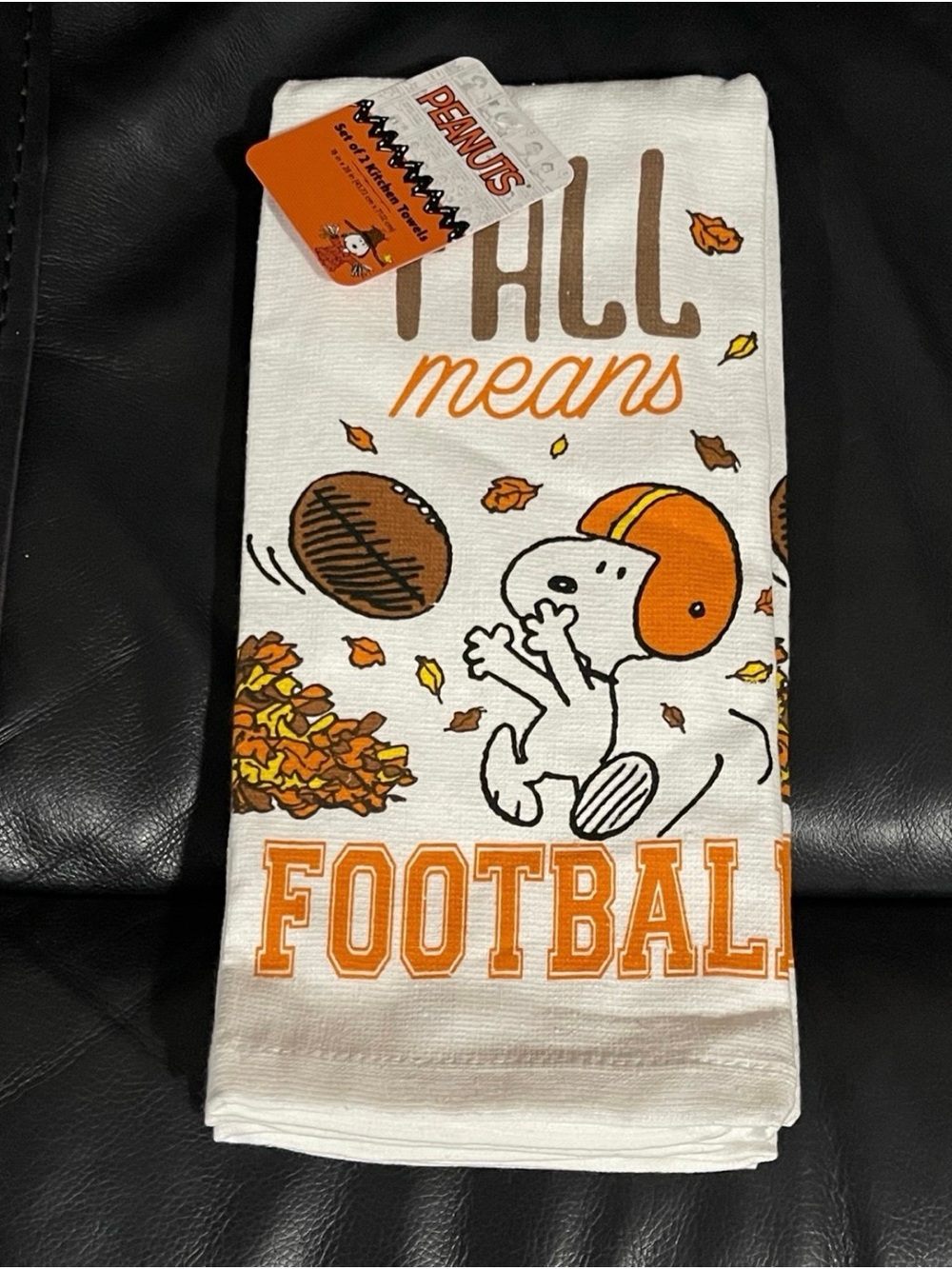 Peanuts Football Kitchen Towels, Set of 2 FALL MEANS FOOTBALL
